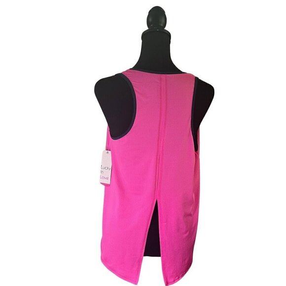Lucky in Love Racerback Tank, Size Large - Picture 2 of 9